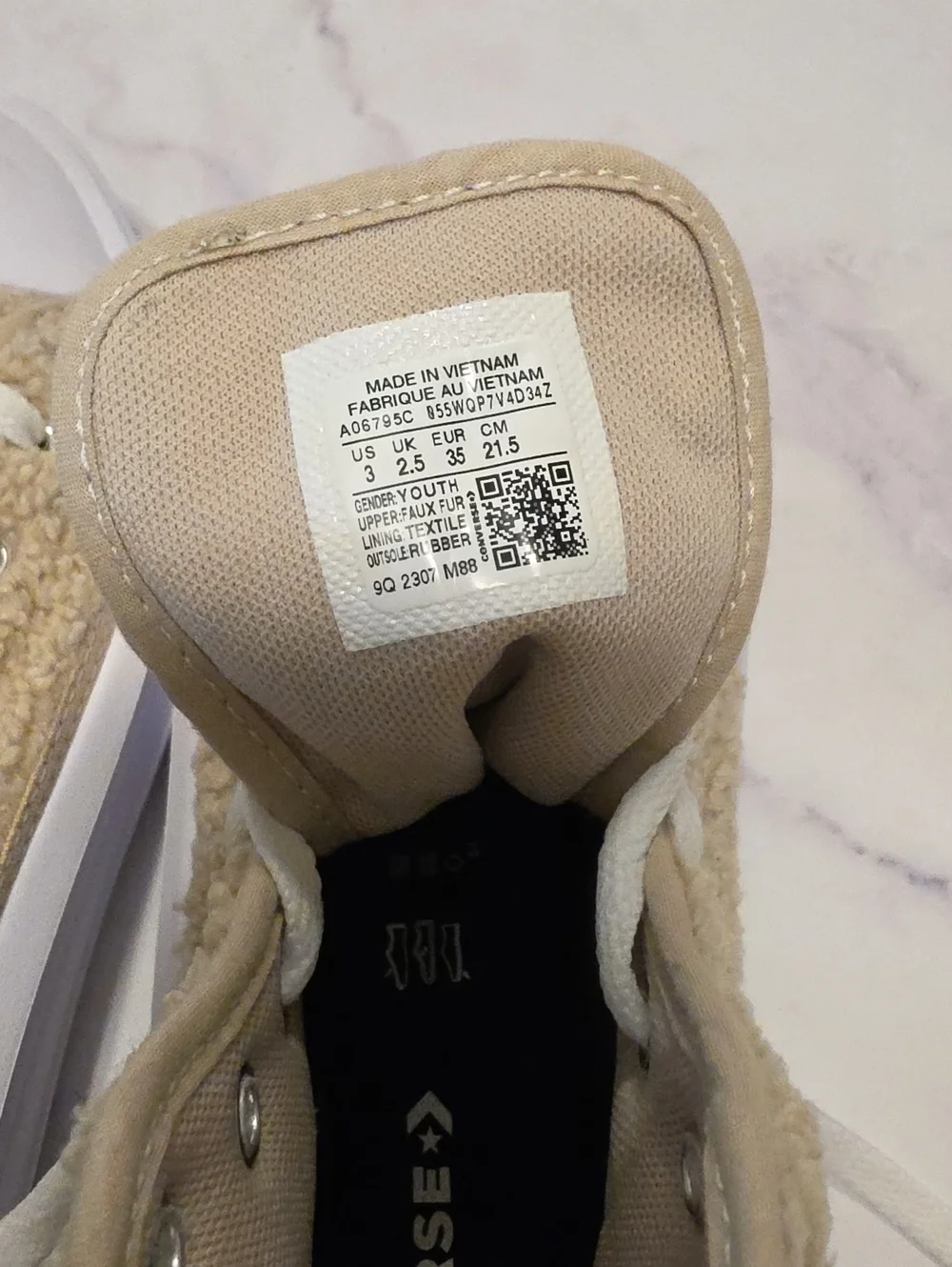 Converse Beige Sherpa High-Top Platform Sneakers - Lace-Up